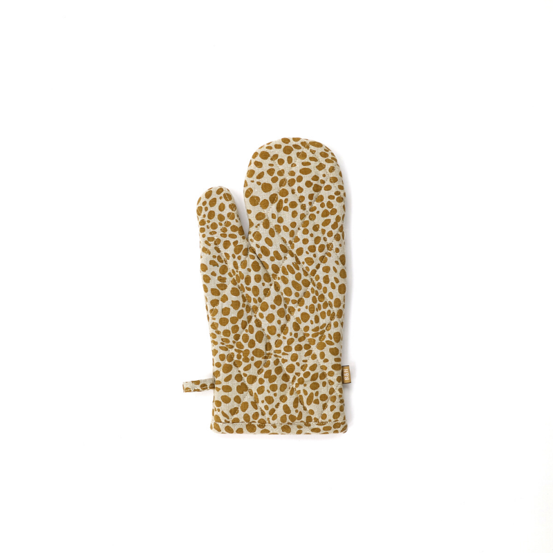 Raine & Humble | Animal Print Oven Glove - Mustard | Shut the Front Door