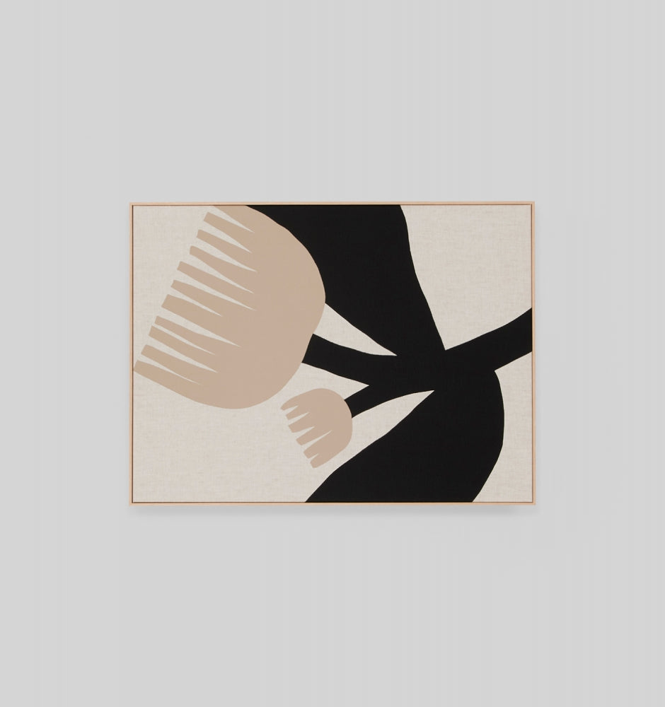 Middle of Nowhere | Framed Canvas - Bold Floral Taupe 1 | Shut the Front Door
