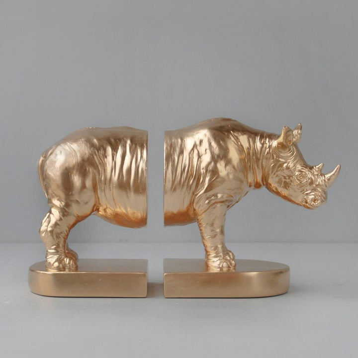 White Moose | Rhino Bookends GOLD | Shut the Front Door