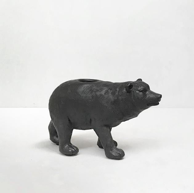 White Moose | Bear Candle Holder BLACK | Shut the Front Door