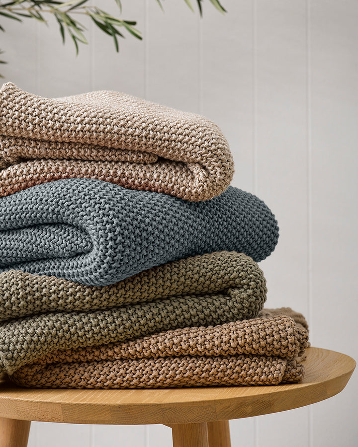 Mulberi | Devon Organic Cotton Throw - Slate | Shut the Front Door