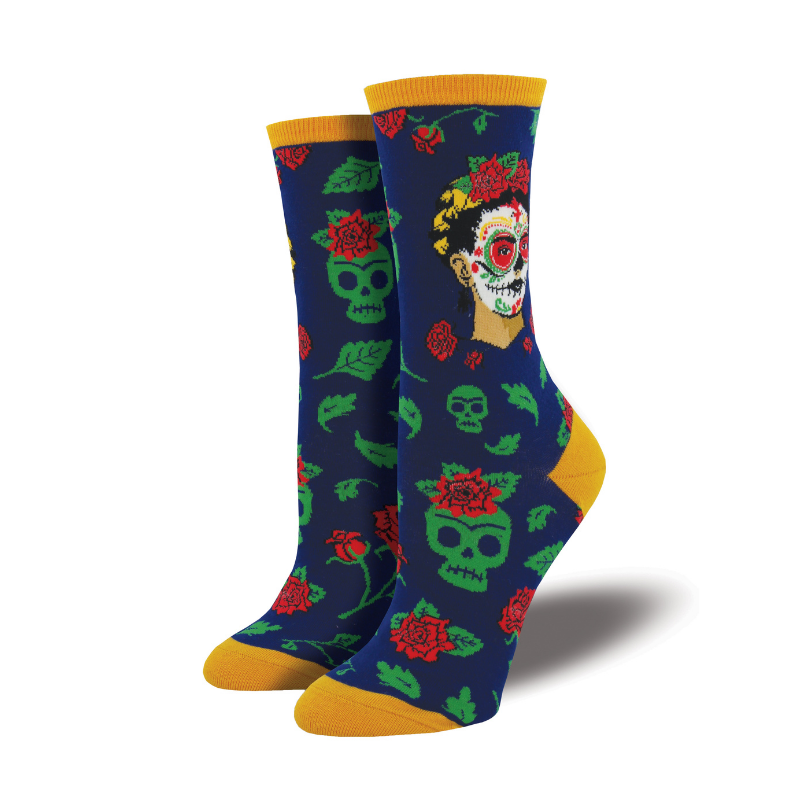 Socksmith | Women's Dia De Los Frida Socks - Navy | Shut the Front Door