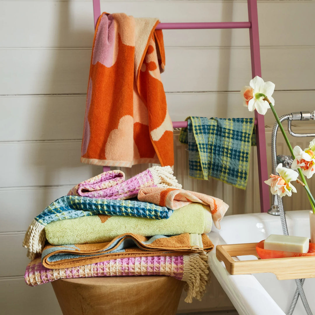 Manning Floral Hand Towel Persimmon Shut the Front Door