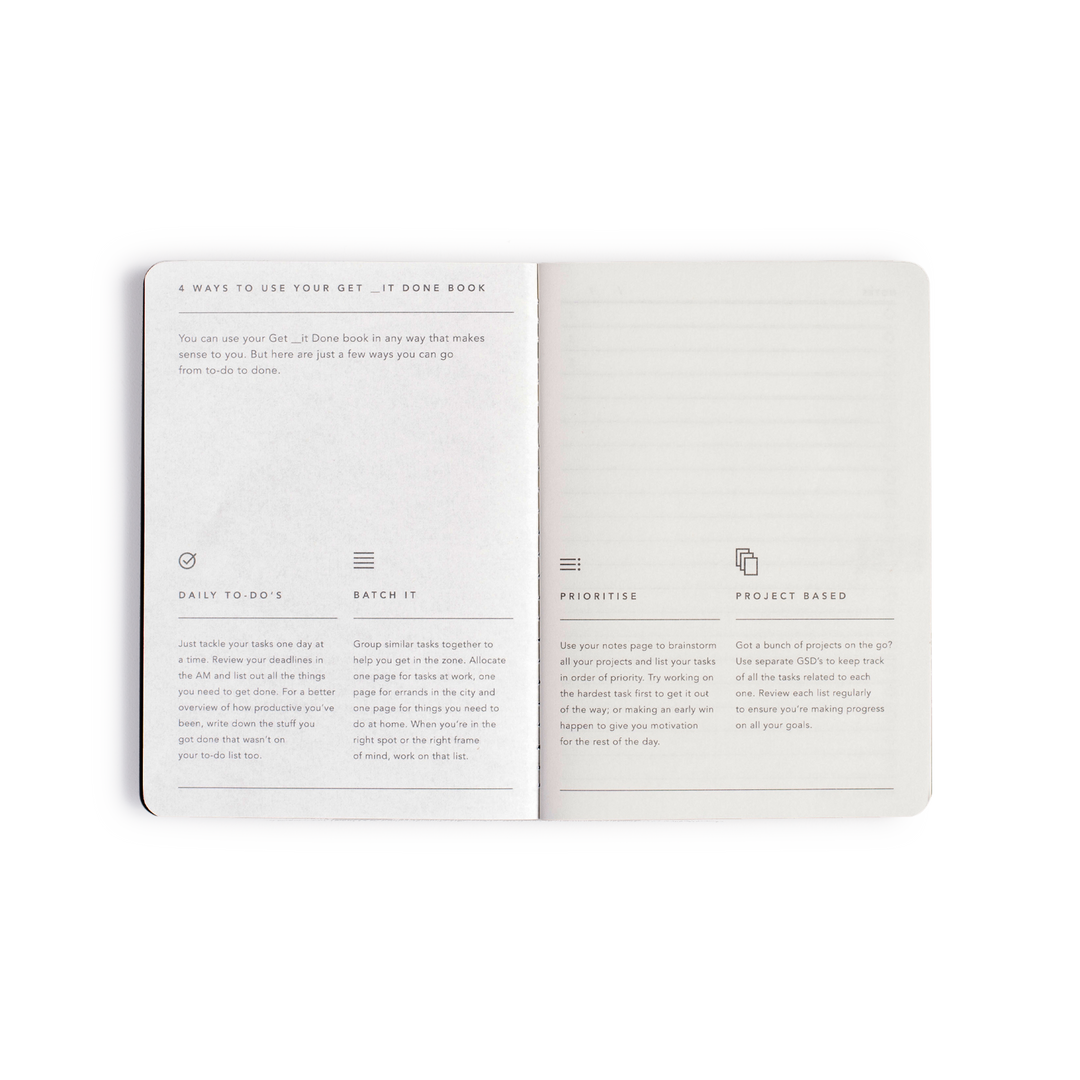 Mi Goals | Get It Done Notebook A6 Black | Shut the Front Door