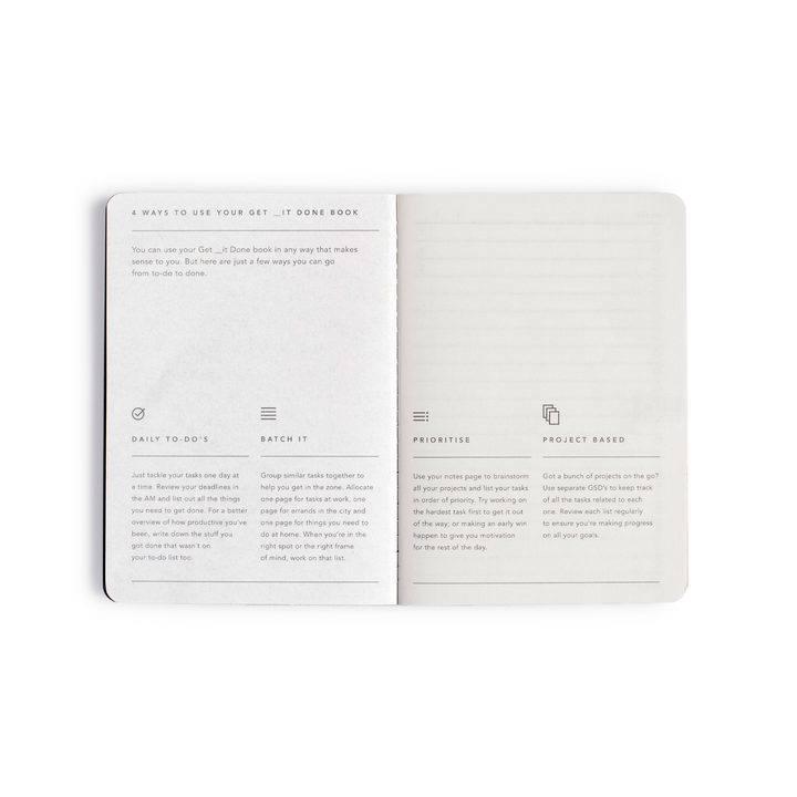 Mi Goals | Get It Done Notebook A6 Black | Shut the Front Door