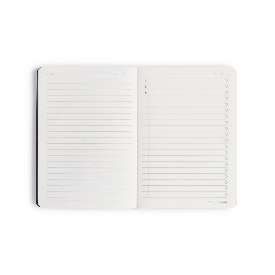 Mi Goals | Get It Done Notebook A6 Black | Shut the Front Door