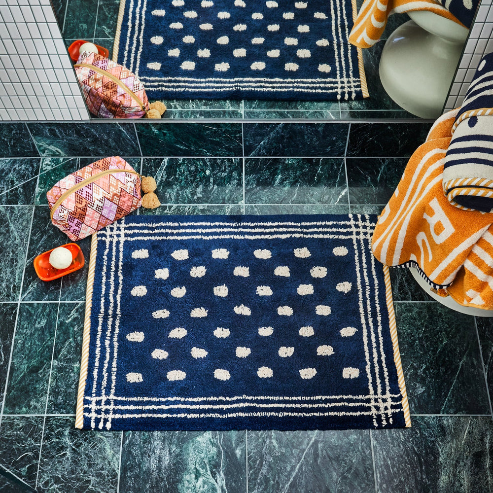 SAGE & CLARE | Palermo Bath Mat - Navy | Shut the Front Door