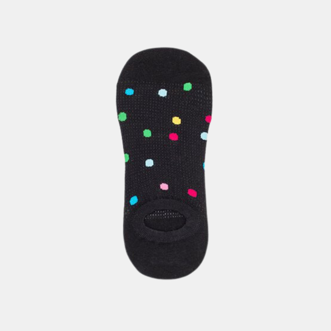 Antler NZ | No-Show Sock - Coloured Dots Black | Shut the Front Door