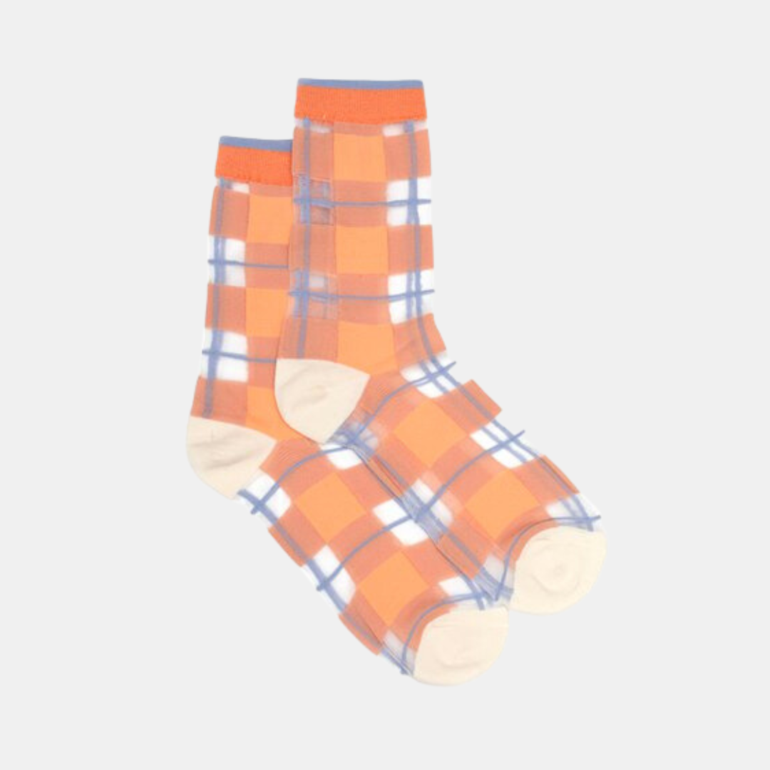 Antler NZ | Sheer Grid Sock - Apricot | Shut the Front Door