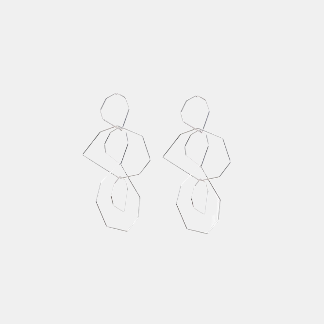 Antler NZ | Abstract Silver Drop Earrings | Shut the Front Door
