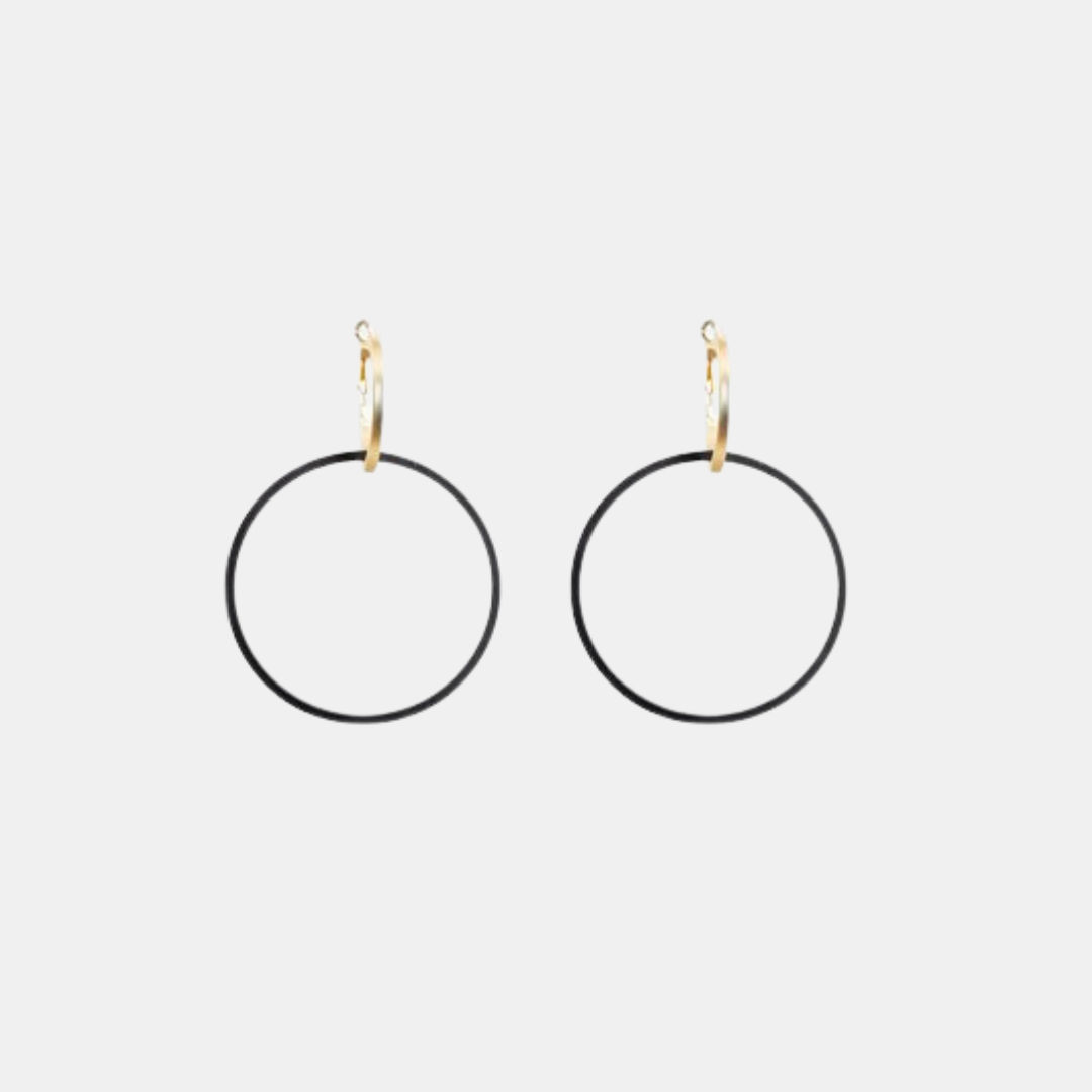 Antler NZ | Gold & Black Circles Earrings | Shut the Front Door