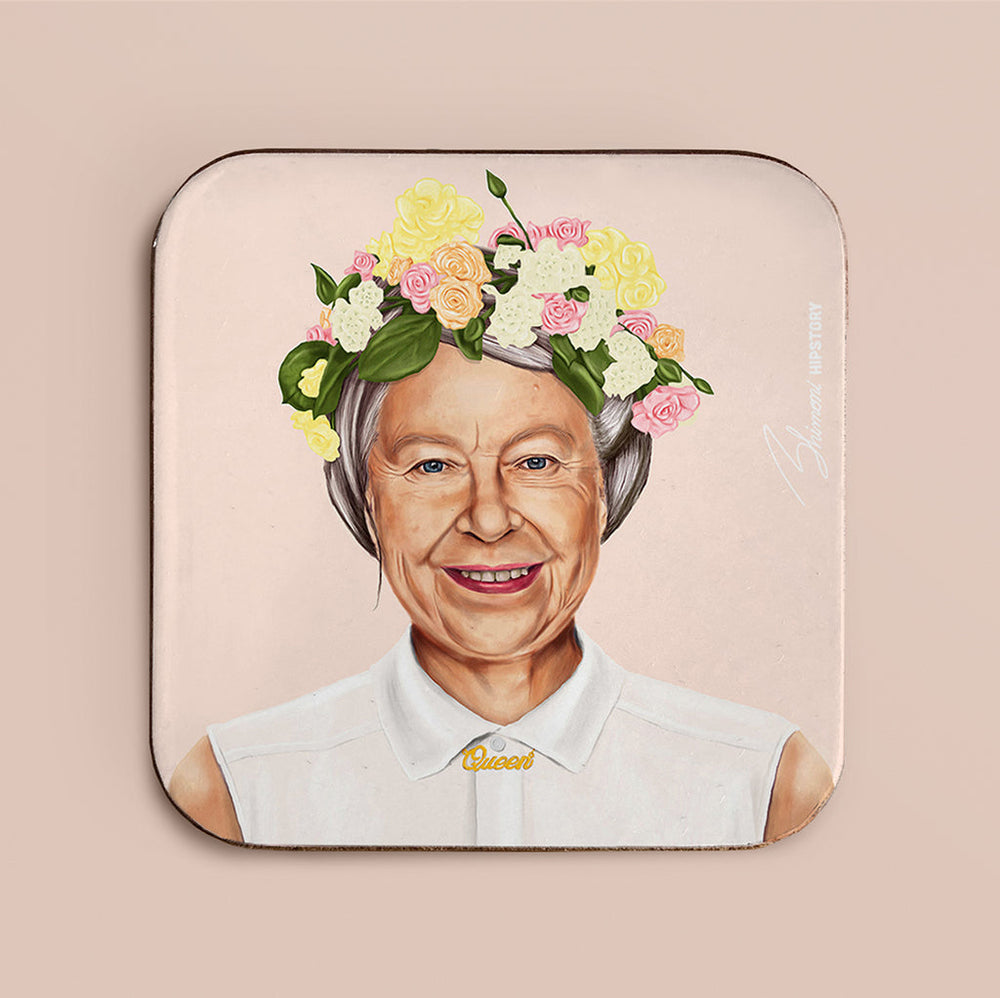 Hipstory | Hipstory Coasters - Queen Elizabeth - 8 Pack | Shut the Front Door