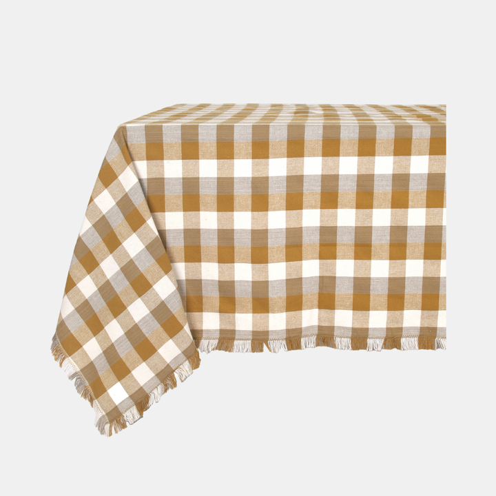 Raine & Humble | Double Check Tablecloth - Yellow Sunset | Shut the Front Door