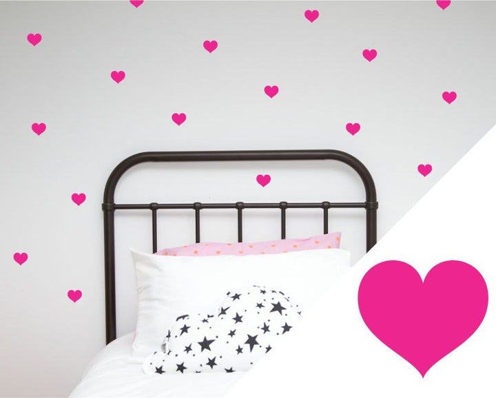 100PercentHeart | Wall Stickers Small Hearts Hot Pink | Shut the Front Door