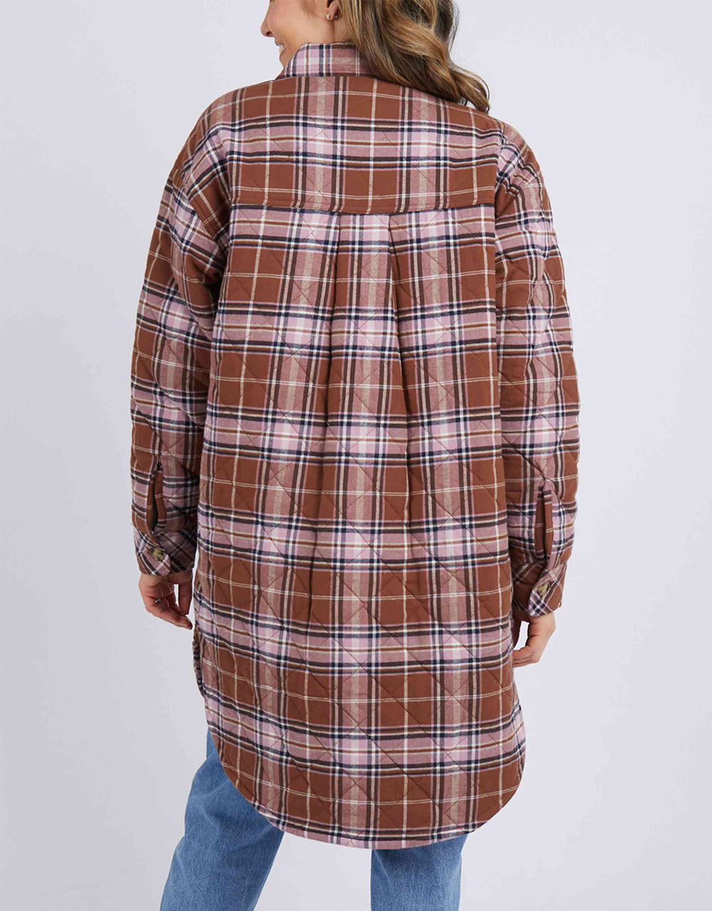 Elm Knitwear | Aster  Check Shacket - Chocolate | Shut the Front Door