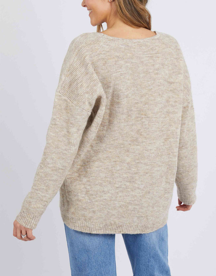 Elm Knitwear | Verity V Neck Knit - Oatmeal | Shut the Front Door